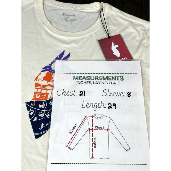 Cotopaxi City Llama Organic Cream T-Shirt Seattle Graphic Print Size Large NWT - Picture 10 of 13